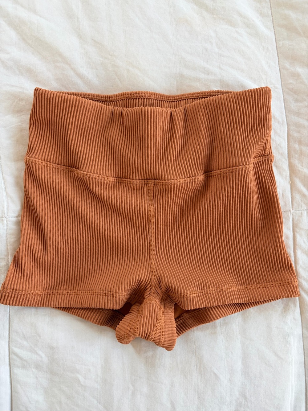 Billabong Ribbed High-Waist Bikini Bottoms - Rust Orange
